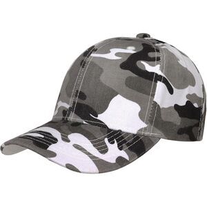 Unisex Grey Camo Athletic Adjustable Strap Casual Running Classic Baseball Cap